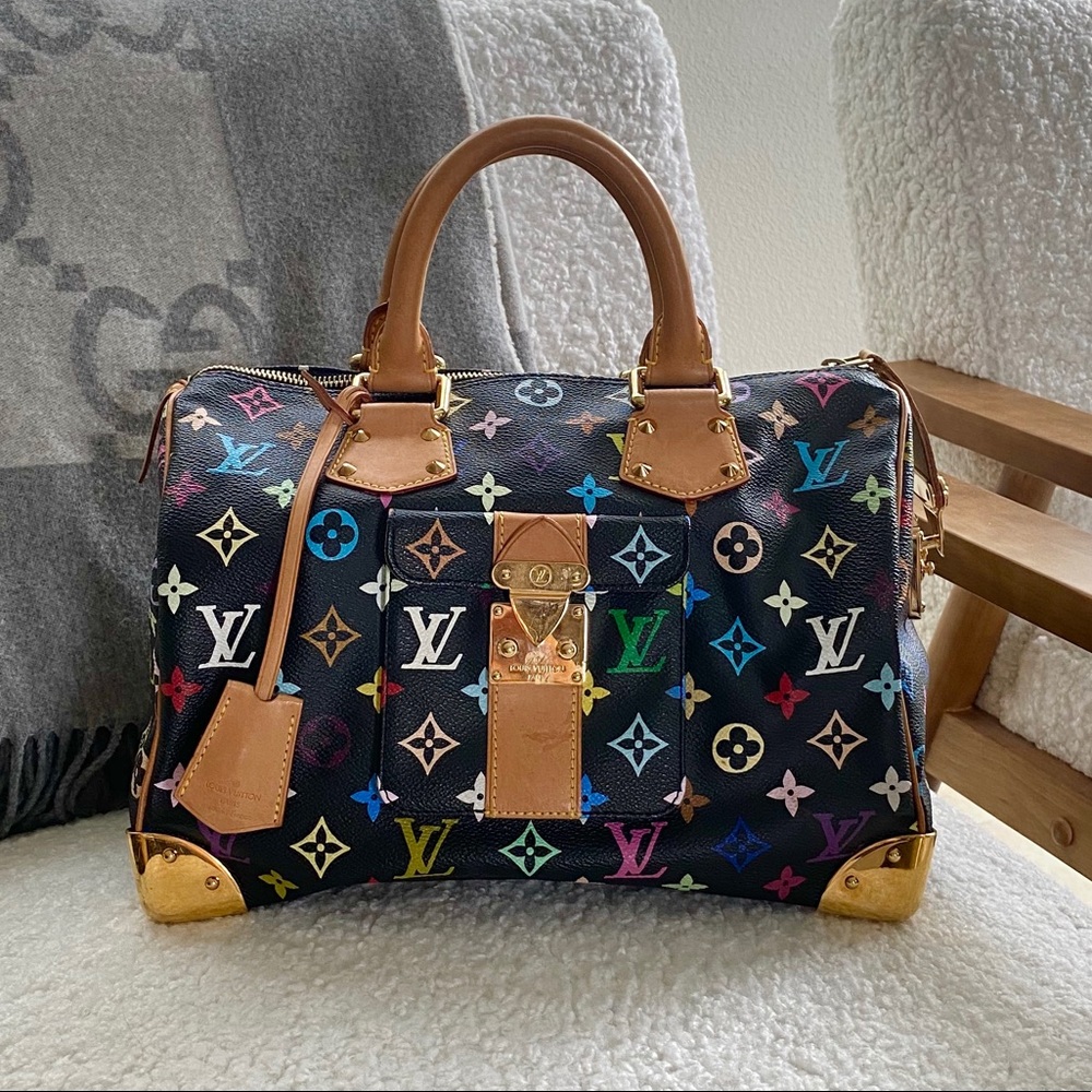 Louis Vuitton Murakami Multicolor Speedy 30 Black
